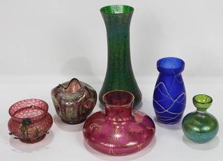 Appraisal: lot of Associated art glass group attributed to Loetz including