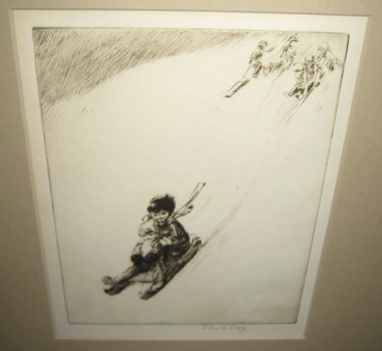 Appraisal: EILLEEN ALICE SOPER BRITISH - TOBOGGANING drypoint signed lower right