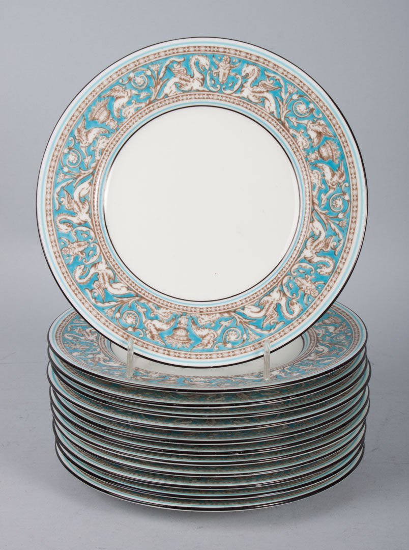 Appraisal: Wedgwood china luncheon plates in the Blue Florentine pattern in