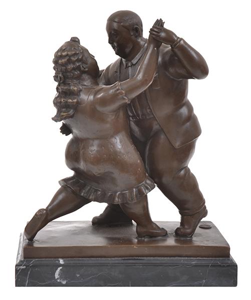 Appraisal: AFTER FERNANDO BOTERO Columbian born Dancing Couple bronze on marble