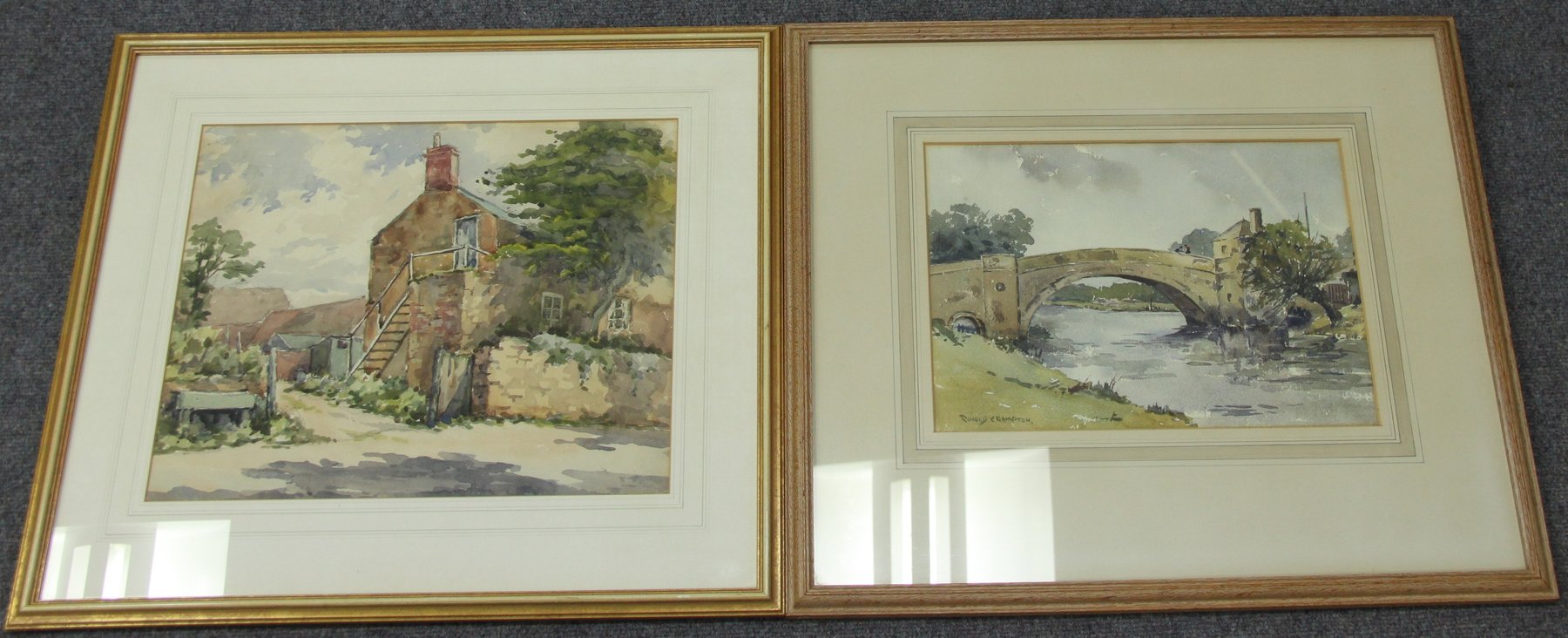 Appraisal: Ronald Crampton ARR River Bridge Lechlade signed watercolour cm x