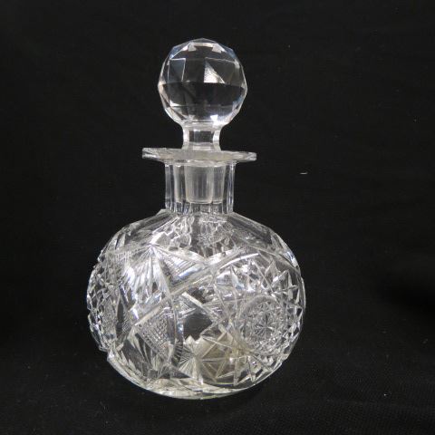 Appraisal: Cut Glass Cologne Bottle starburst diamond fan brilliant period