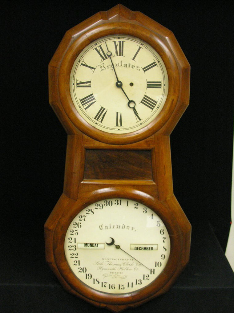 Appraisal: SETH THOMAS REGULATOR CALENDAR WALL CLOCK last patent date l