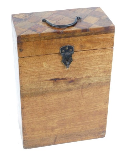 Appraisal: An Eastern hardwood bottle holder of rectangular section cm high