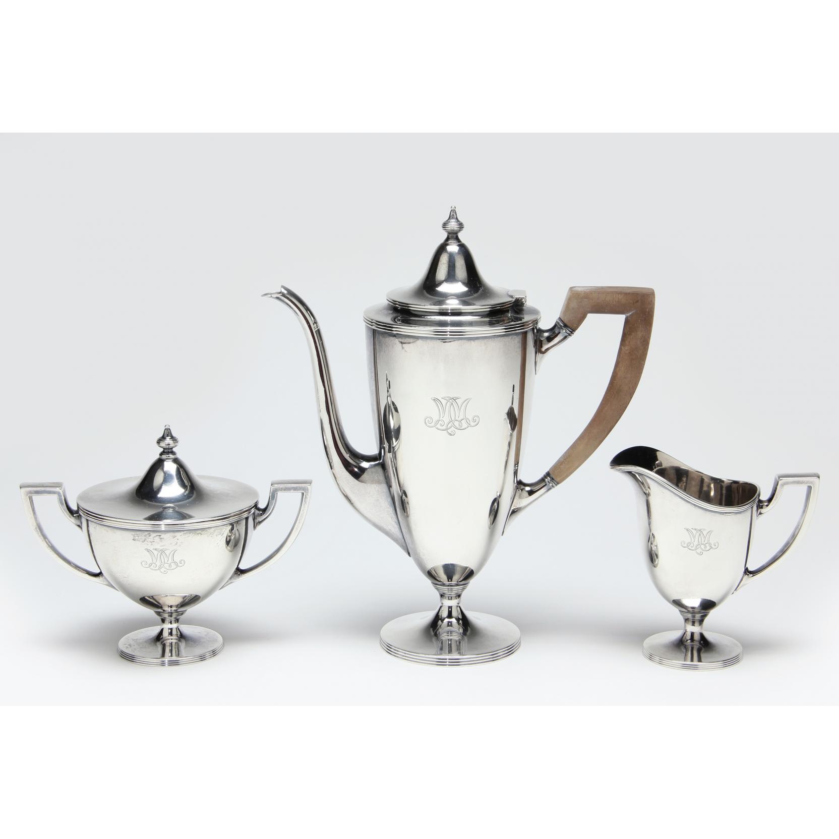 Appraisal: Tiffany Co Sterling Silver Demitasse Service the three piece set