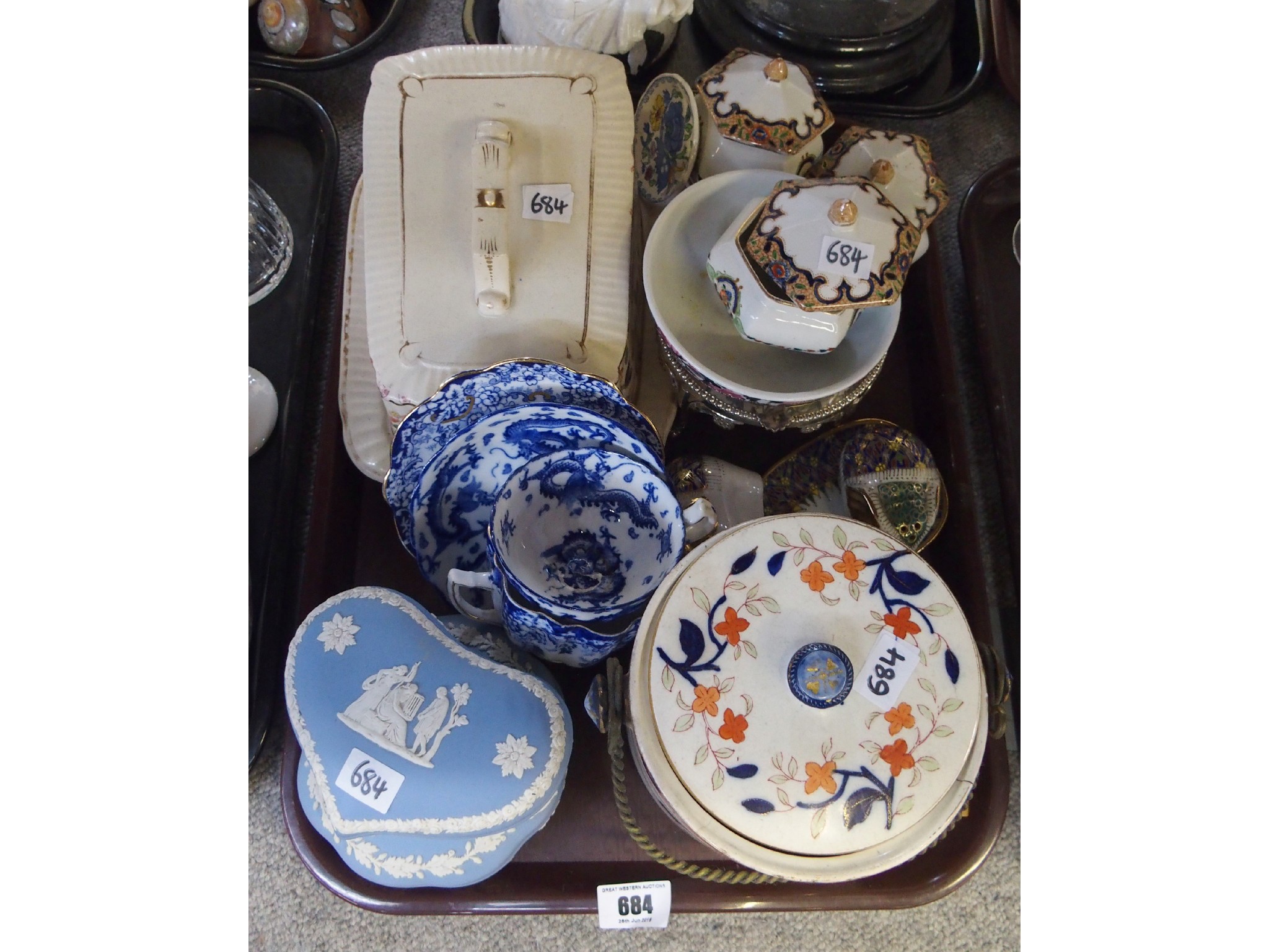 Appraisal: Assorted pottery including biscuit barrel cheese dish Wedgwood pieces and