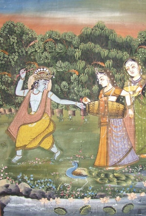 Appraisal: Indian School th Century- Musicians by a river opaque watercolour