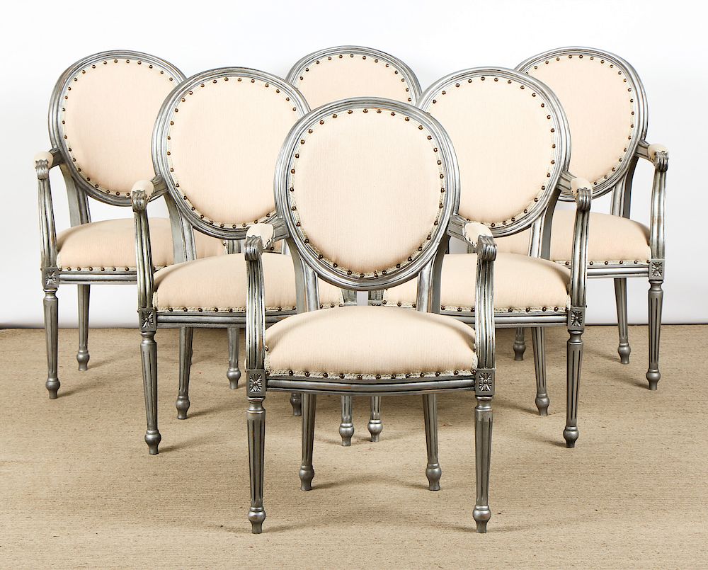 Appraisal: Set of Modern French Style Armchairs Set of Modern French