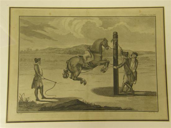 Appraisal: th Century black and white print ' Breaking the Horse'