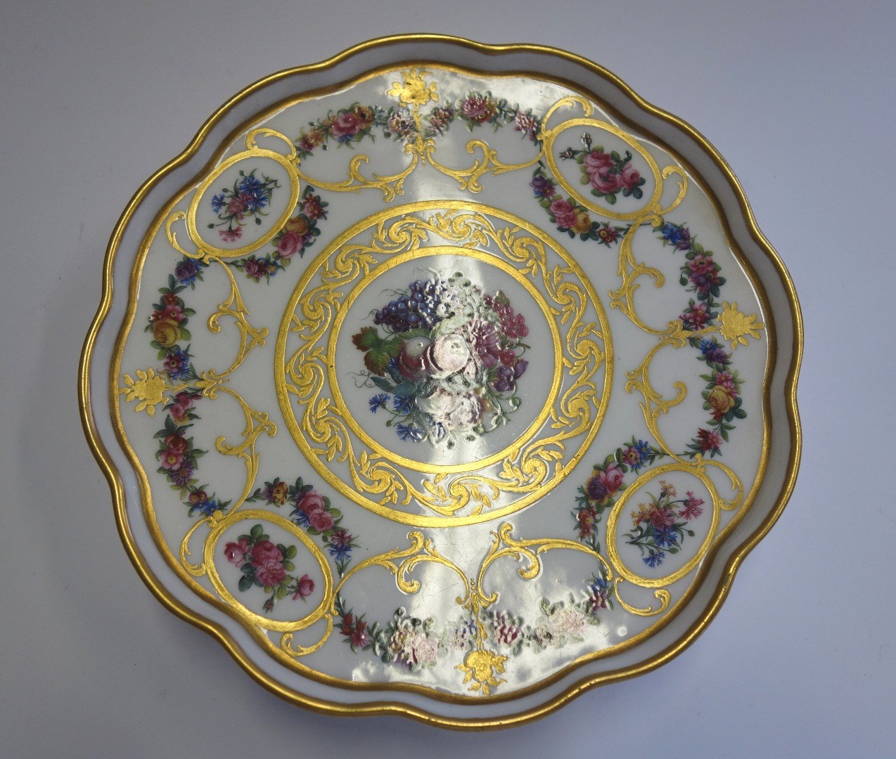 Appraisal: A Sevres lobed stand the porcelain th century possibly later