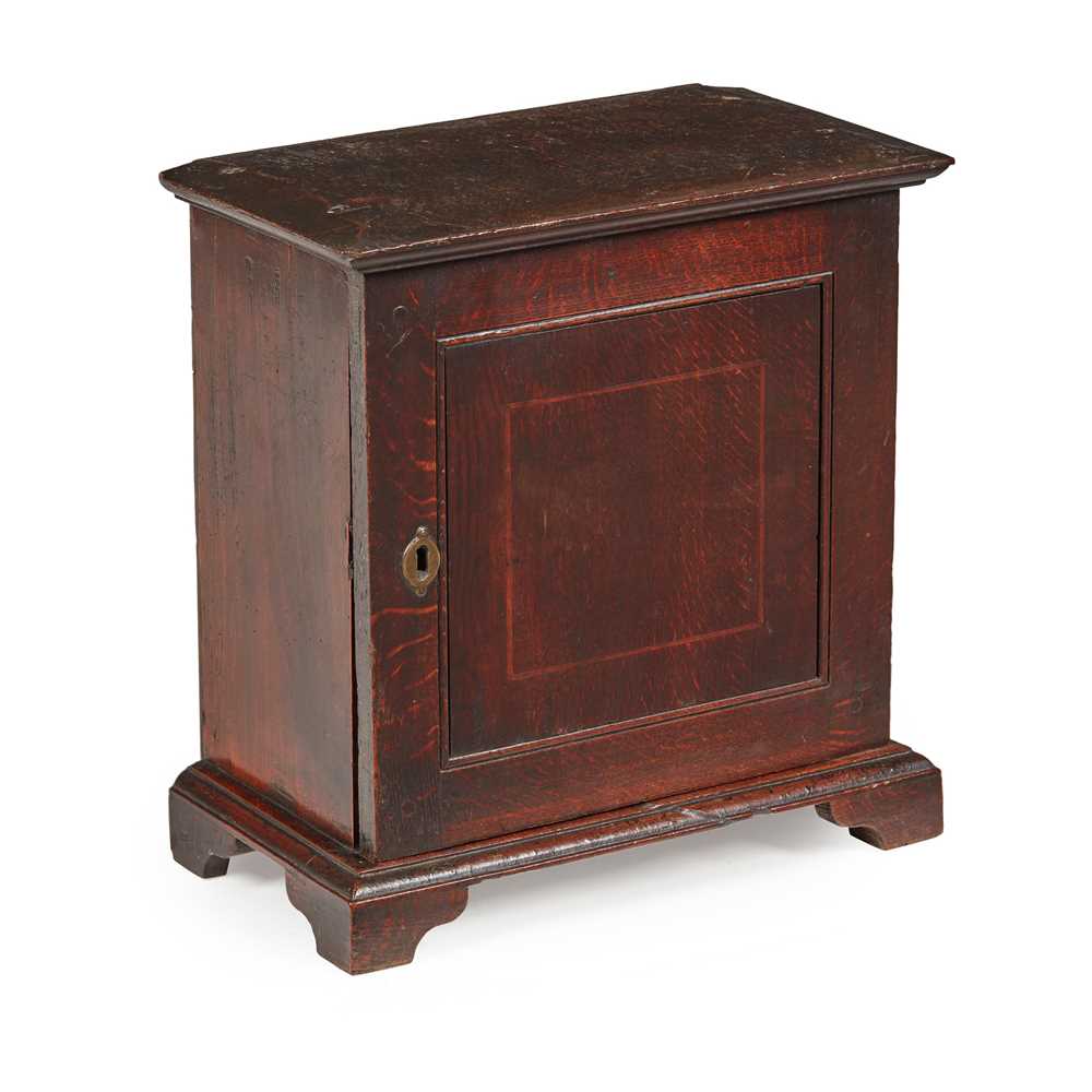 Appraisal: GEORGE I OAK SPICE CABINET EARLY TH CENTURY the projecting