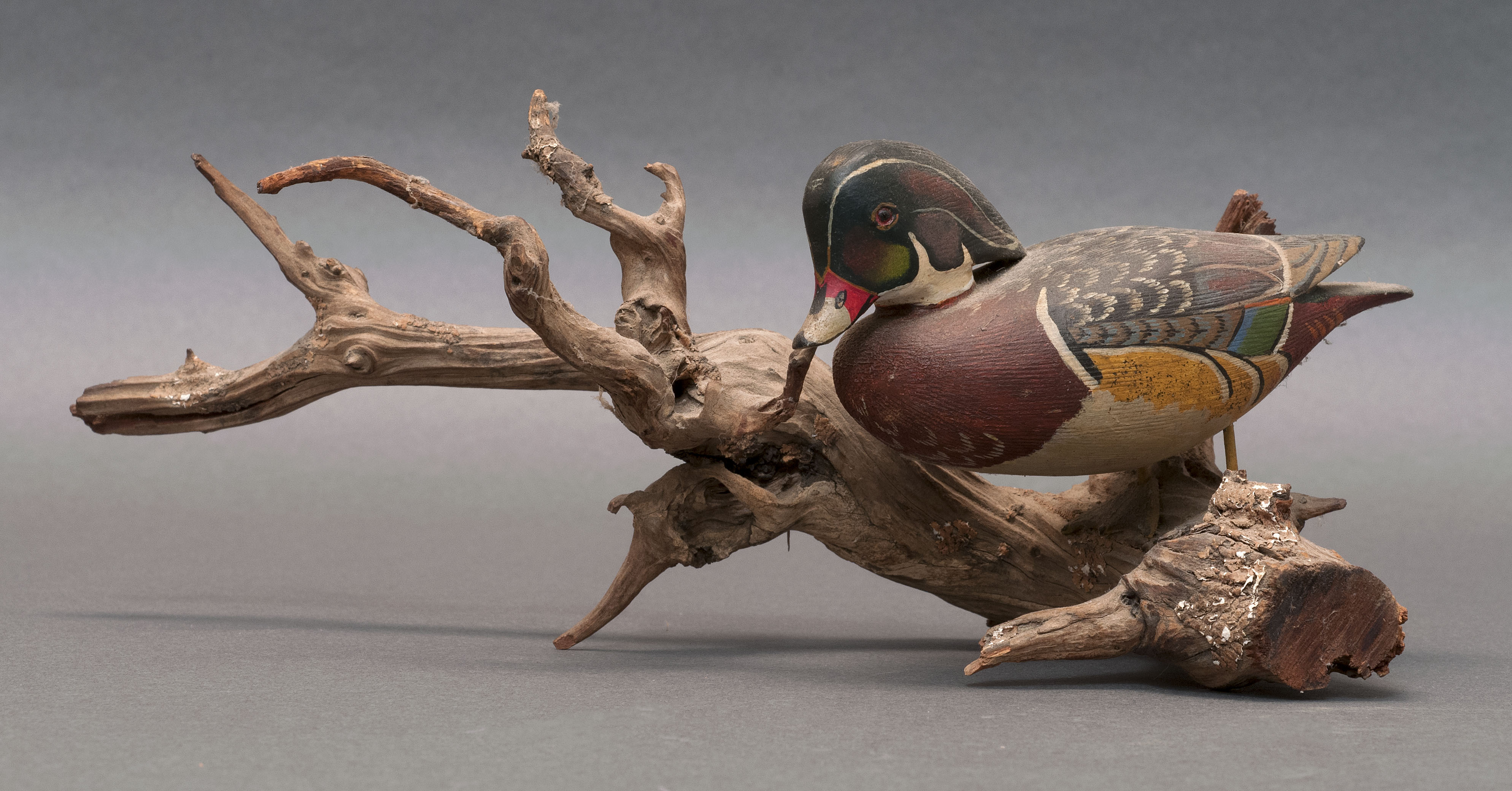 Appraisal: MINIATURE WOOD DUCK DRAKE th CenturyBy James Lapham of Dennisport