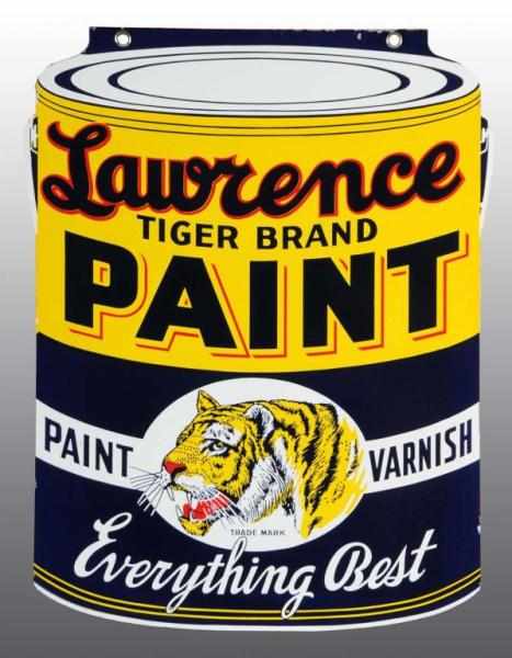 Appraisal: Porcelain Lawrence Tiger Brand Paint Sign Description All original and