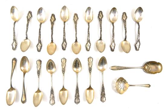 Appraisal: SILVER Sterling silver spoons various makers twenty-one pieces six F