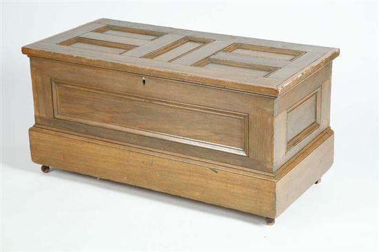 Appraisal: BLANKET CHEST Poplar and paneled chest with interior till and