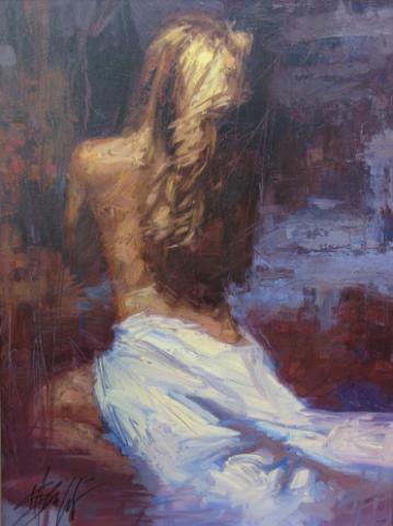 Appraisal: Henry Asencio Italy CA active x oil-embellished giclee signed lower