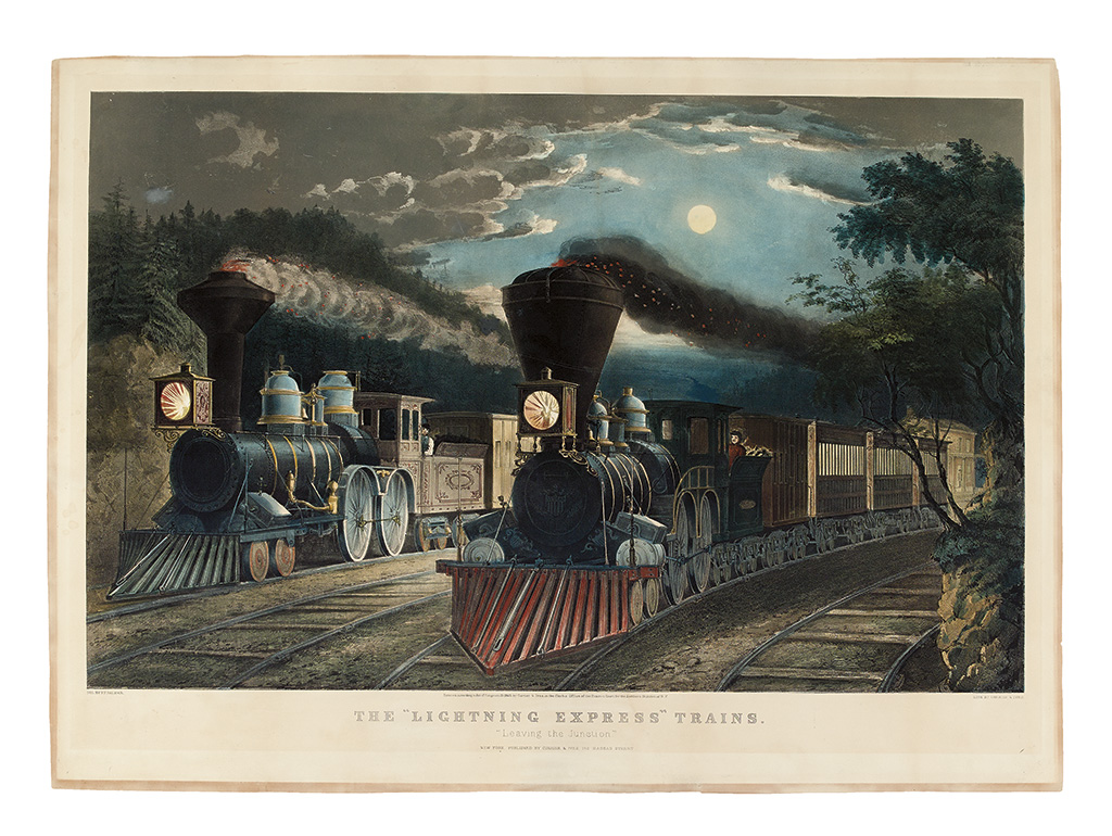 Appraisal: CURRIER IVES and PALMER FRANCIS FANNY The Lightning Express Trains