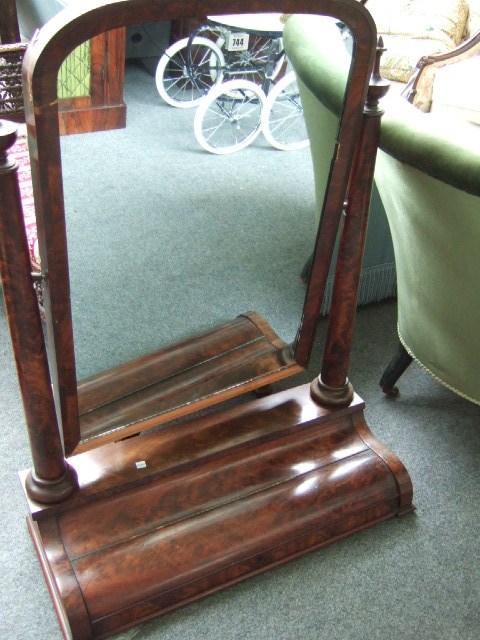 Appraisal: A th century mahogany swing frame toilet mirror with a