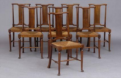 Appraisal: SET OF EIGHT ENGLISH MAHOGANY SIDE CHAIRS IN THE QUEEN