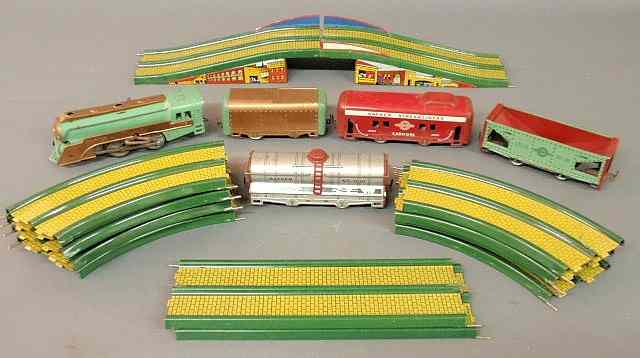 Appraisal: Hafner toy train set the locomotive with a clockwork mechanism