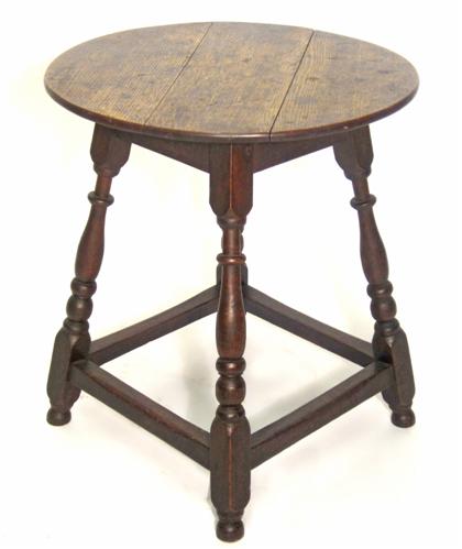 Appraisal: William and Mary oak tavern table th century