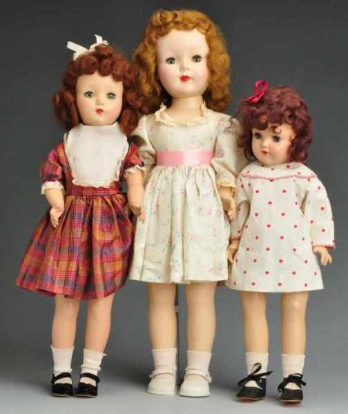 Appraisal: Lot of Hard Plastic Dolls Description Ideal P- pre-Toni Doll