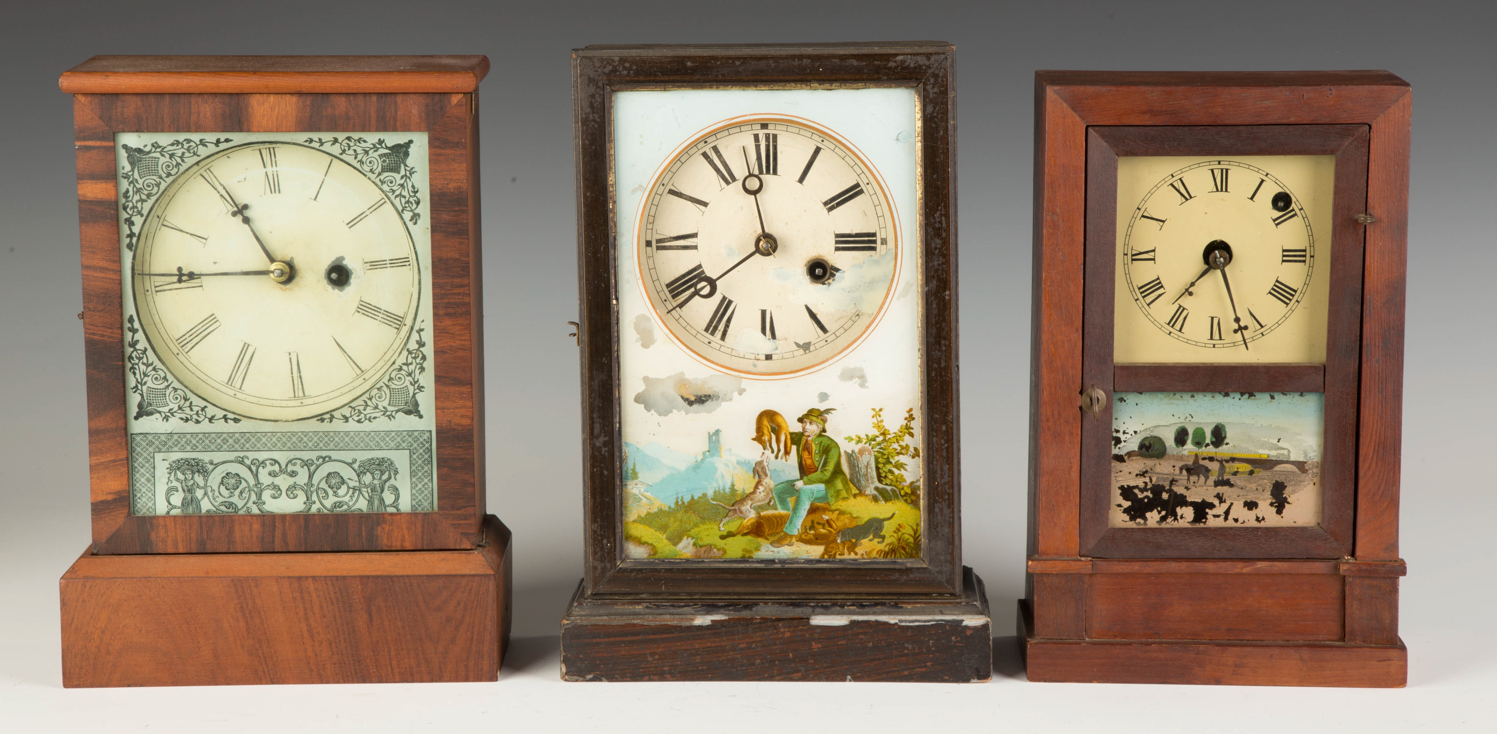 Appraisal: Three New England Cottage Clocks L - E N Welch