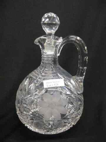 Appraisal: Cut Glass Whiskey Decanter late brilliant period with floral cane