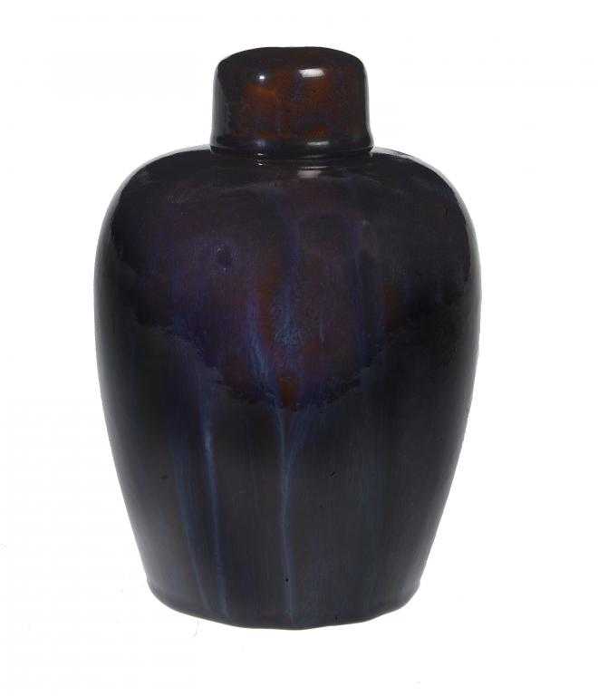 Appraisal: A PILKINGTON'S ROYAL LANCASTRIAN EXPERIMENTAL FLAMB GLAZED JAR AND COVER