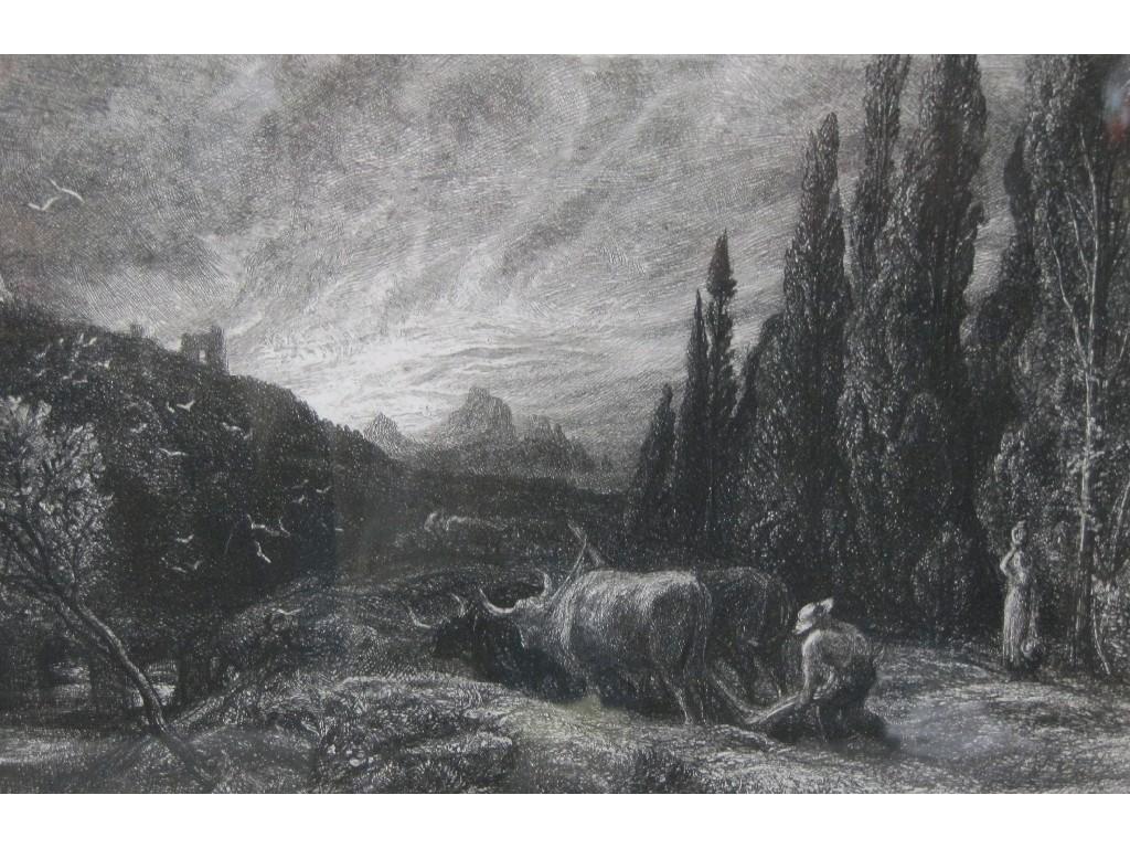 Appraisal: SAMUEL PALMER The early Ploughman etching Pl x in