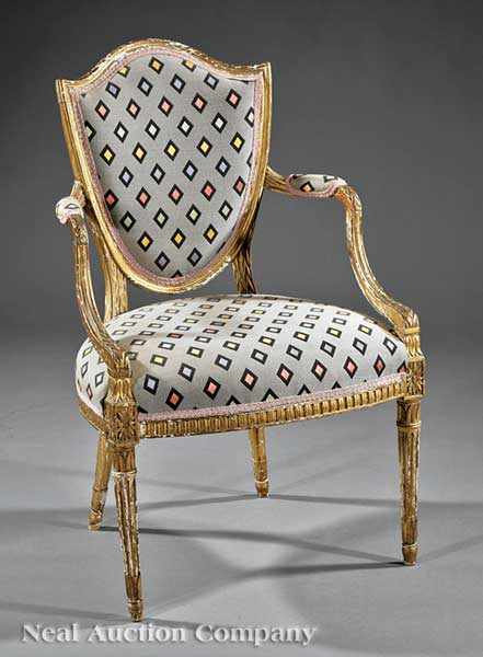 Appraisal: A George III Carved and Giltwood Armchair late th c