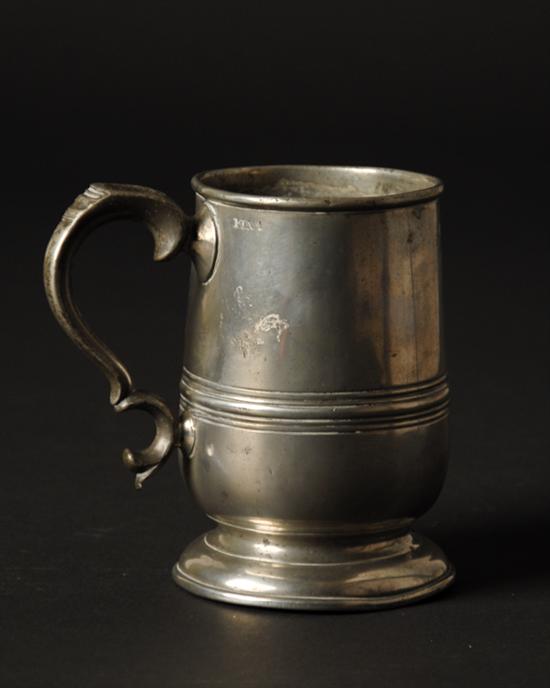 Appraisal: A th C Pewter Mug Possibly American but unmarked except