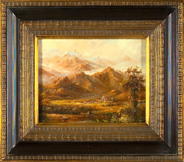 Appraisal: Continental School st Century View of a Mountain Valley oil