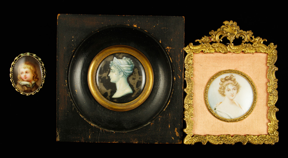 Appraisal: - Lot of Miniature Portraits Lot of three minature portaits