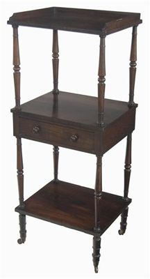 Appraisal: A William IV rosewood three tier whatnot the top with