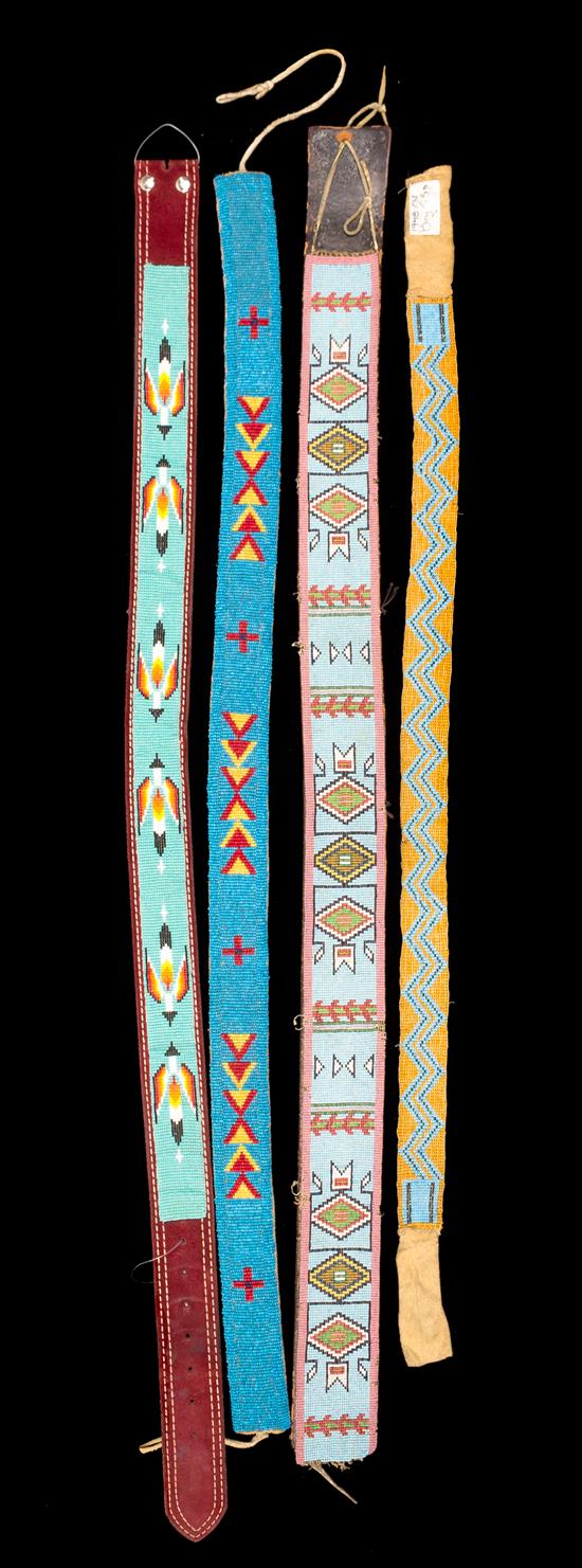 Appraisal: Sale Lot Four Plains Plateau Area Beaded Belts Length of