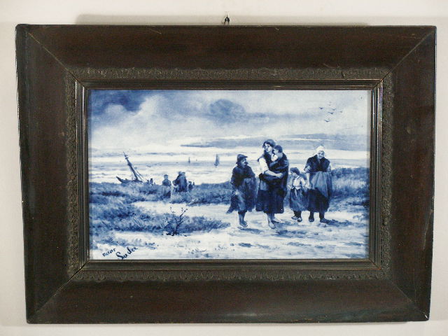 Appraisal: Signed Antique Delft Porcelain Plaque ca th c likely from