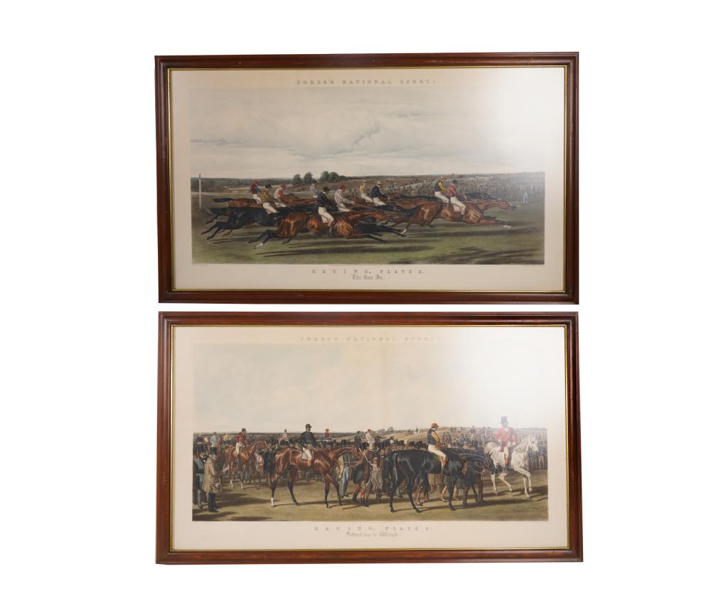 Appraisal: TWO COLORED ENGRAVINGS FORES'S NATIONAL SPORTS comprising Racing Plate The