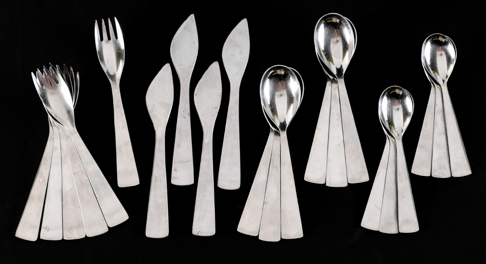 Appraisal: GIO PONTI FOR FRASER ITALIAN FLATWARE SERVICE pieces total marked