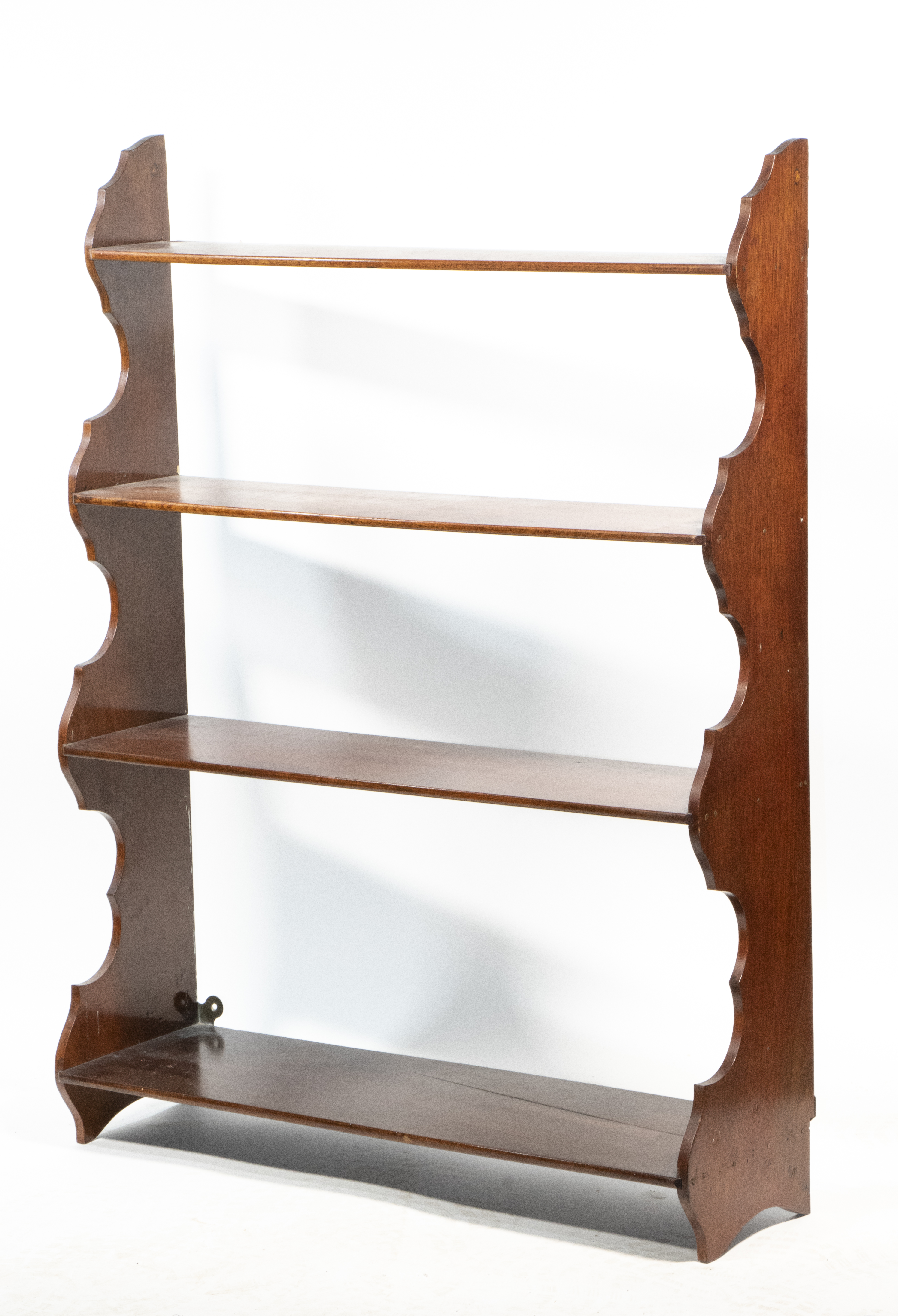 Appraisal: MAHOGANY WALL SHELF Wall Hanging Open Display Shelving with shaped