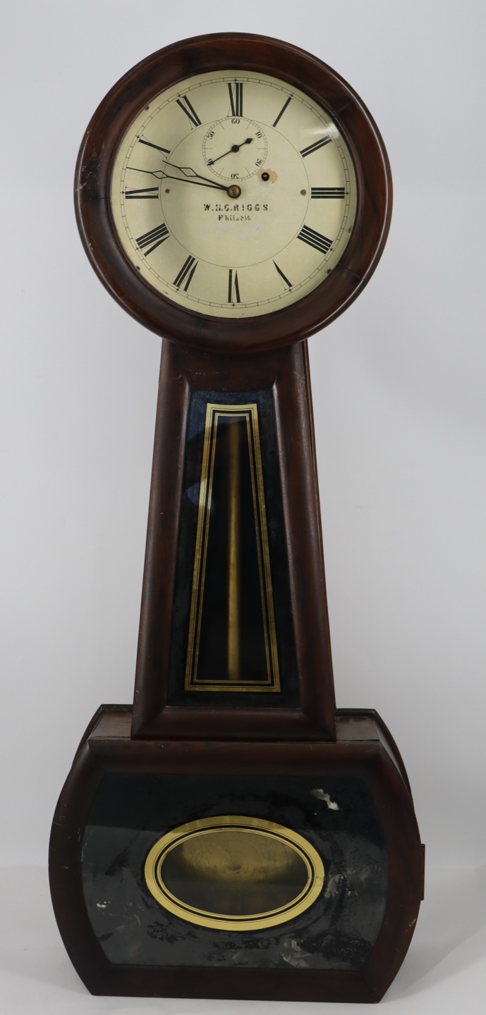 Appraisal: W H C RIGGS HOWARD DAVIS NO BANJO CLOCK From