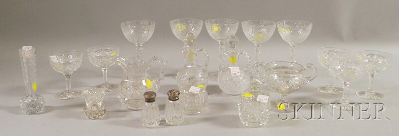 Appraisal: Ten Small Colorless Cut Glass Table Items and Two Small