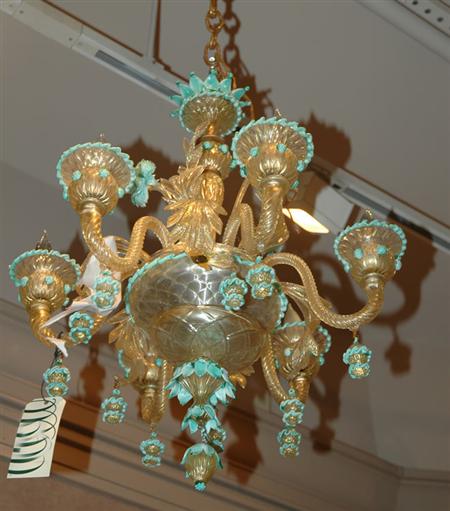 Appraisal: Murano Glass Six-Light Chandelier Estimate nbsp nbsp nbsp - nbsp