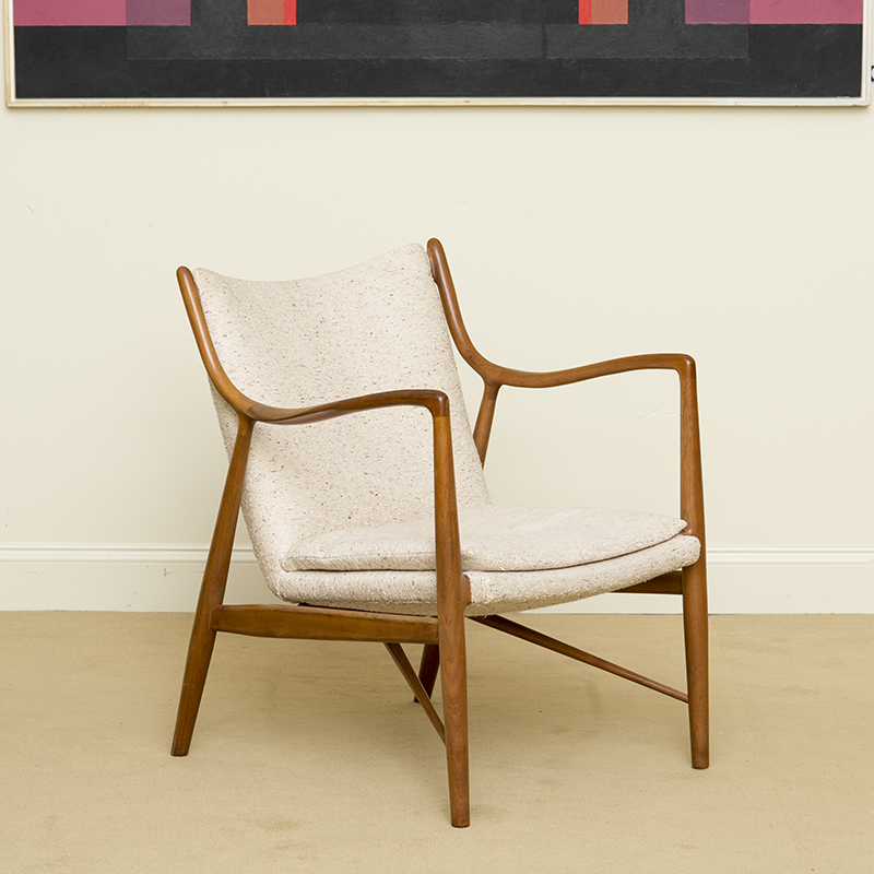 Appraisal: ARMCHAIR FINN JUHL FOR BAKER NV- Walnut and upholstery x