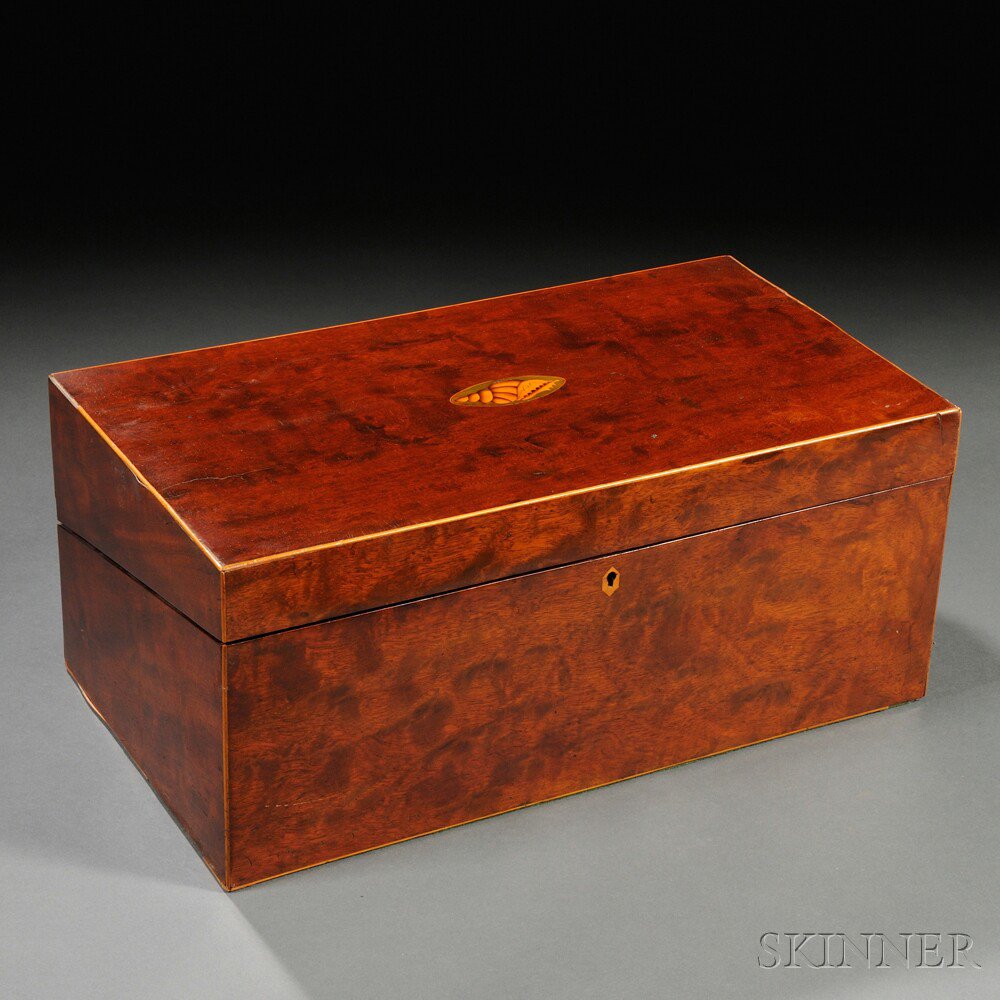 Appraisal: Federal Inlaid Mahogany Writing Box America early th century rectangular