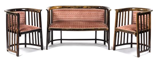 Appraisal: Sale Lot A Josef Hoffmann Parlor Suite comprising a loveseat