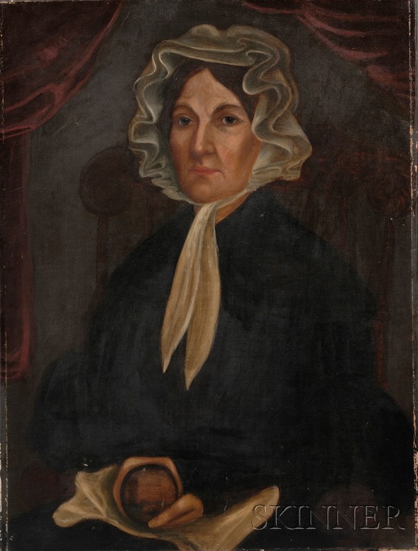 Appraisal: American School th Century Portrait of a Sea Captain's Wife