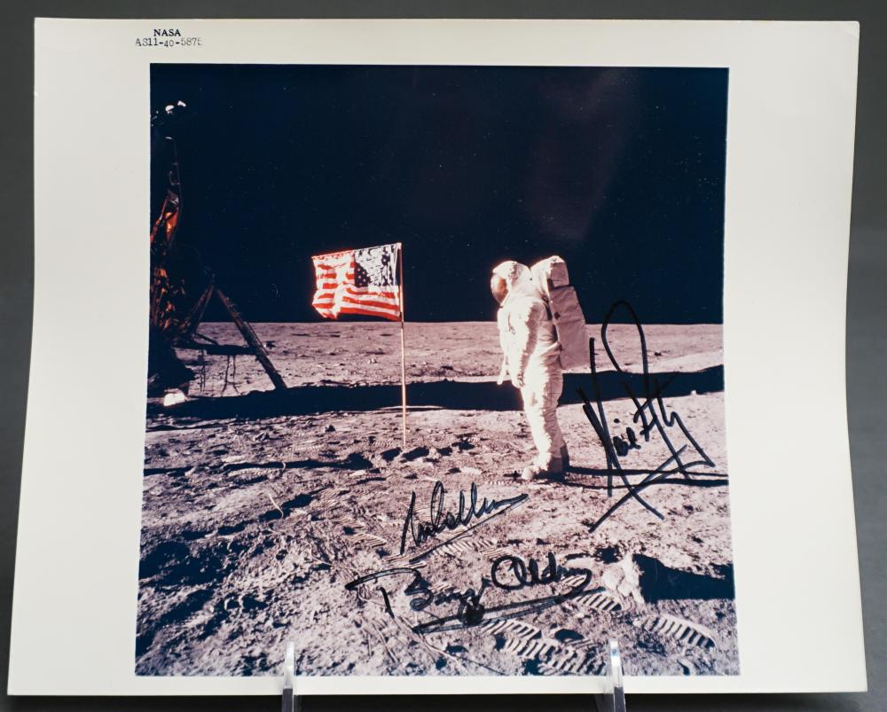 Appraisal: Apollo XI 'Type I' Black Numbered Moon Landing Photograph Signed