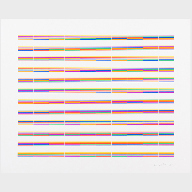 Appraisal: Laura Grisi - Stripes The set of seven lithographs in