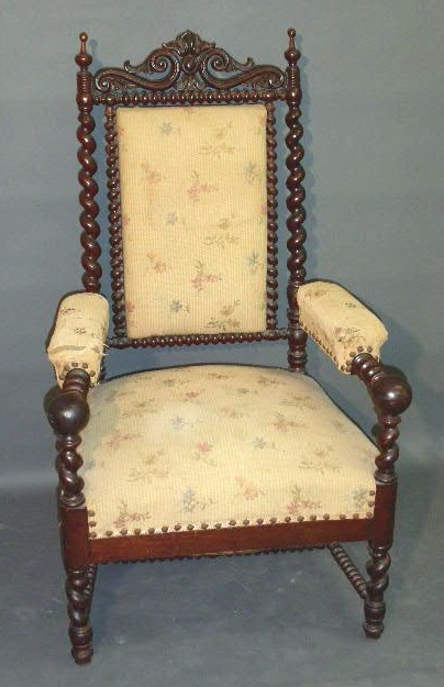 Appraisal: Maple spool turned open armchair late th c h x